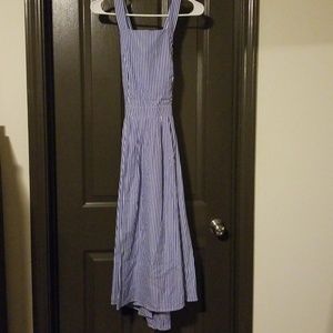 Striped Criss Cross Back Swing Dress